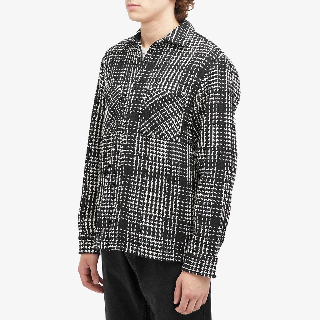 Wax London Men's Whiting Twin Weave Overshirt Black